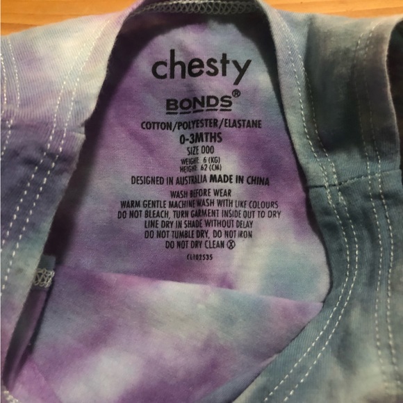 BONDS Chesty Tank 0-3M | GUC | Custom Tie Dye - Picture 6 of 6